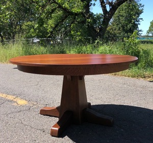 Vintage Charles Limbert's 54 in Dining Table with two leaves. Signed. 